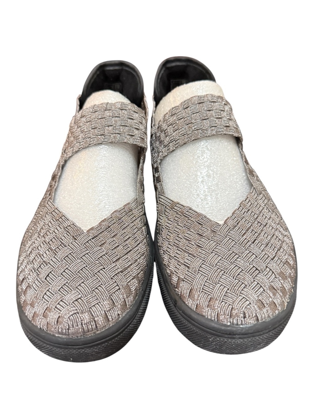 Bernie Mev Vee Charm Gunmetal Woven Mary Jane Shoes EU 37 (US 7-7.5) NIB